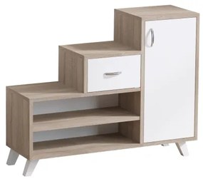 Skrinka na topánky RETRO 77x90 cm béžová/biela