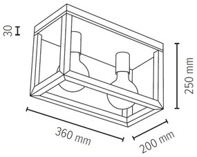 Spot-Light 9154274 - Stropné svietidlo KAGO 2xE27/60W/230V matný dub