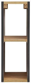 Závěsný koupelnový regál Capri 810 černý mat/dub kraft zlatý