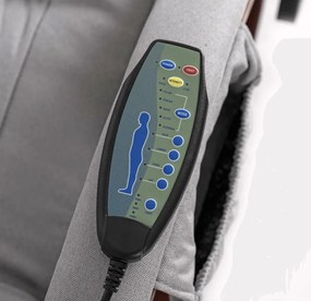Vyhrievané masážne kreslo CANO s opierkou na nohy, sivá látka