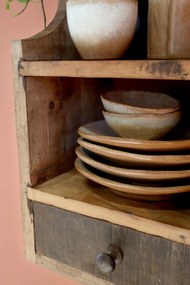 Chic Antique Nástenná polica s zásuvkou Grimaud Recycled Wood