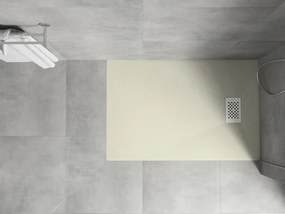 Mexen Hugo, obdĺžniková sprchová vanička, SMC, 100x80cm, béžová, biela krytka, 42698010-W