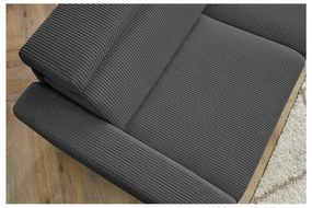 Tmavosivá menčestrová rozkladacia rohová pohovka (variabilná) Monaco – Bobochic Paris