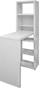 Sconto Barový stôl s regálom BART biela