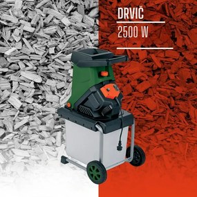 Záhradný štiepkovač/drvič CHIP s 50l zbernou nádobou, 3100W čierna/zelená Gardebruk
