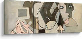 Obraz - Kubizmus (s hodinami) (90x30 cm)