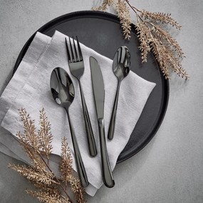 QUEENS Príbory lesklé set 4 ks – čierna
