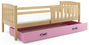 Detská posteľ KUBUS s úložným priestorom 90x200 cm - borovica Biela
