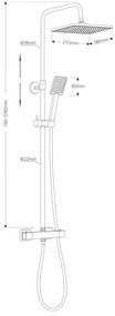Aqualine - Sprchová sada s termostatickou batériou TALIA lesklý chróm