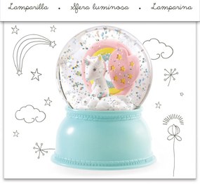 Nočné svetlo v snehovej guli - Jednorožec