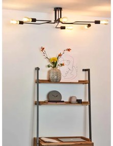 Lucide 21112/06/30 - Prisadený luster LESTER 6xE27/40W/230V čierna