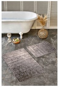 Sivé zamatové kúpeľňové predložky v súprave 2 ks 60x100 cm – Mila Home