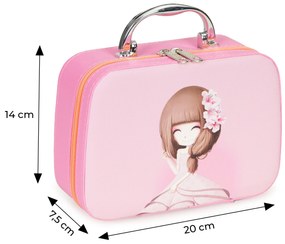 MULTISTORE Detský kozmetický kufrík s UV LED lampou a zrkadlom