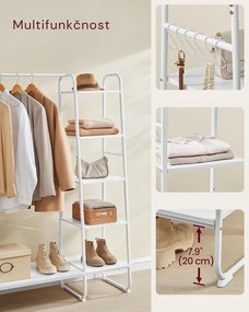 Stojan na oblečení s botníkem Vasagle Greya bílý II