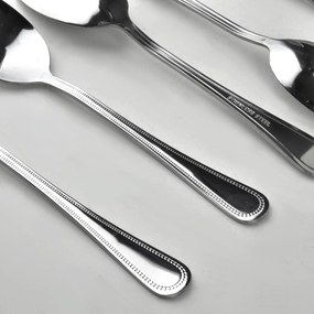 Sada 6 ks polévkových lžic CHAMILE 19 cm stříbrná