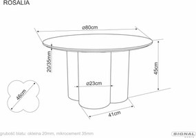 Konferenčný stolík Rosalia 80 cm svetlo sivý