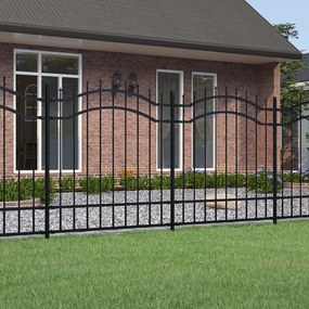 Záhradný plot s hrotmi čierny 165 cm oceľ s práškovým nástrekom 151081
