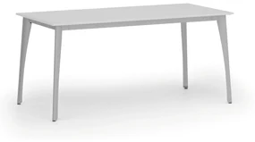 Rokovací stôl PRIMO OMEGA, 1600 x 800 mm, sivá podnož, biela