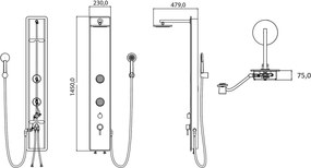Eisl Sanitär Sprchový hydromasážny panel Ibiza 60033