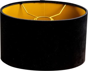 Zamatový tienidlo čierny oválny 25/16/15