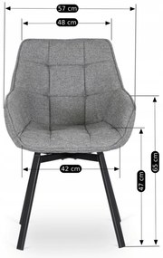 JAKS Otočná jedálenská stolička šedá látka Luna 2
