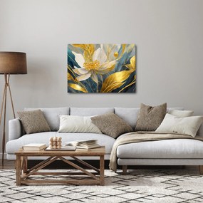 Obraz - Maľba zlatých kvetov (70x50 cm)