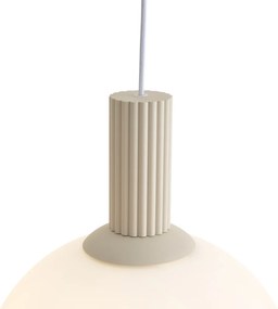 Škandinávska závesná lampa béžová s opálovým sklom 3-svetelná - Polly