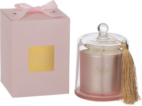 Luxusná vonná sviečka Bonheur Ružová 45h – Saffírový jantárový čaj – Ø 11*15,5 cm