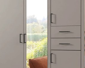Šatníková skriňa so zrkadlami Düsseldorf, 225 cm, šedá sahara
