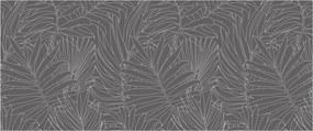 Obraz - Šedé palmové listy (120x50 cm)