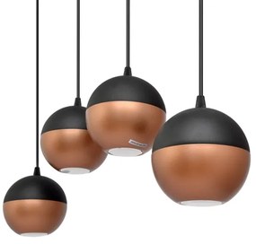 LED Luster na lanku MIDWAY 4xGU10/4,8W/230V čierna/medená
