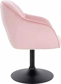 LuxuryForm DESIGN Stolička AVOLA VELUR na čiernom tanieri - svetlo ružová
