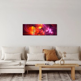 Obraz modernej abstrakcie (s hodinami) (90x30 cm)