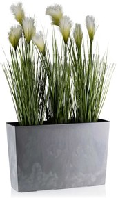 PLASTOVÝ KVETINÁČ BLOOM 36X56 CM IMITÁCIA BETÓNU SIVÁ