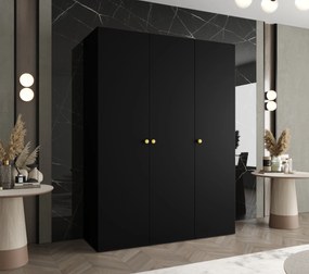 Šatníková skriňa 150 cm Parna 1 (čierna + zlatá). Akcia -20%. Vlastná spoľahlivá doprava až k Vám domov. 1125873