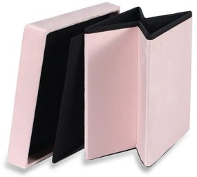 Skladacia taburetka M zamatová, ružová