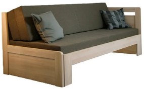 BMB TANDEM PLUS s roštom 90 x 200 cm - rozkladacia posteľ z dubového masívu s pravou podrúčkou, dub masív