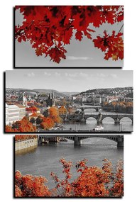 Obraz na plátne - Rieka Vltava a Karlov most - obdĺžnik 7257QC (120x80 cm)