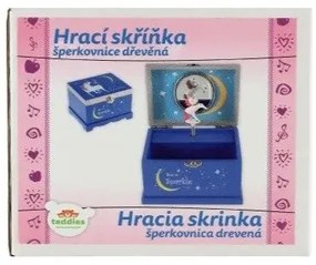Teddies Hracia skrinka so šperkovnicou Jednorožec, 12,5 x 10,5 x 10 cm
