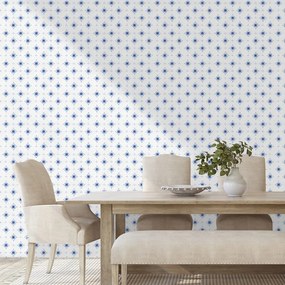 Samolepiaca fototapeta modré kvetinové ornamenty