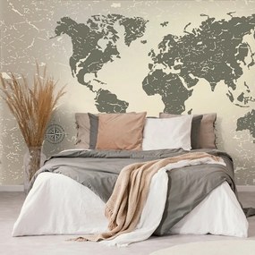 Samolepiaca tapeta stará mapa sveta na abstraktnom pozadí - 150x100