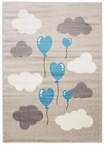 Béžový detský koberec s balónikmi