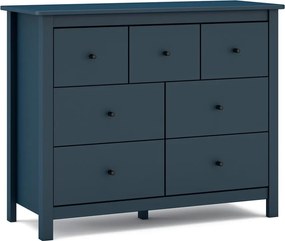 Tmavomodrá nízka komoda z borovicového dreva 110x80 cm Misti - Marckeric
