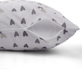 Polášek Bavlnené obliečky SRDIEČKA - Šedá | 140 x 200 cm / 70 x 90 cm