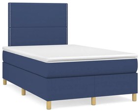 Boxspring posteľ s matracom a LED modrá 120x190 cm látka 3270245