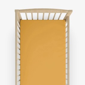 Goldea bavlnená plachta do detské postieľky - horčicová 70 x 140 cm