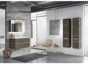 Kúpeľňový nábytkový set Dante 120 cm s keramickým dvojitým umývadlom Model 1 a zrkadlom dub Nebraska