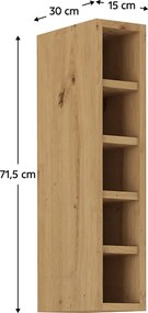 Horný kuchynský regál Meriel 15 G-72 OTW (dub artisan). Vlastná spoľahlivá doprava až k Vám domov. 1034007