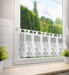 KRÁTKA ZÁCLONA NA PÚTKACH LILIAN1 150X45 CM BIELA