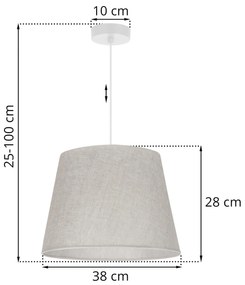 Závesné svietidlo Len1, 1x svetlobéžové textilné tienidlo, (fi 38 cm), w
